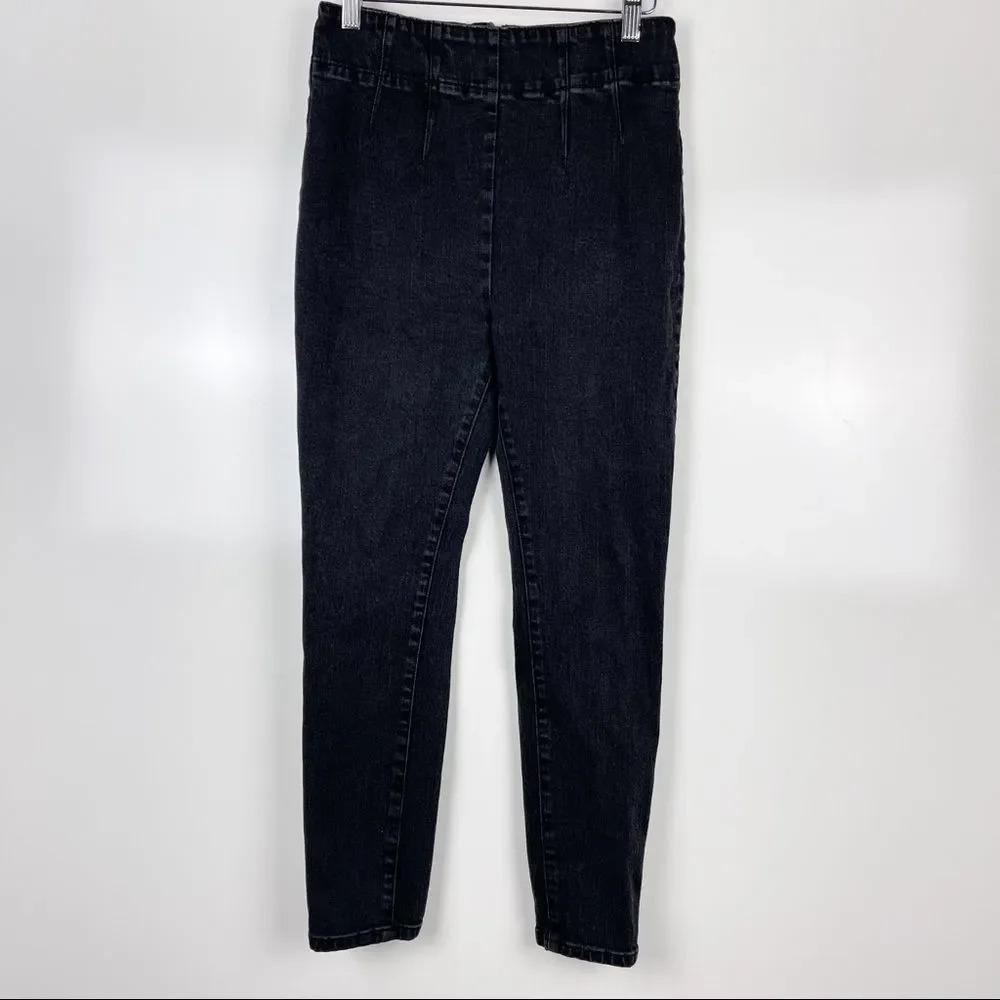 Urban Outfitters BDG Black High Waist Pull On Skinny Jeans Back Zipper Womens 28